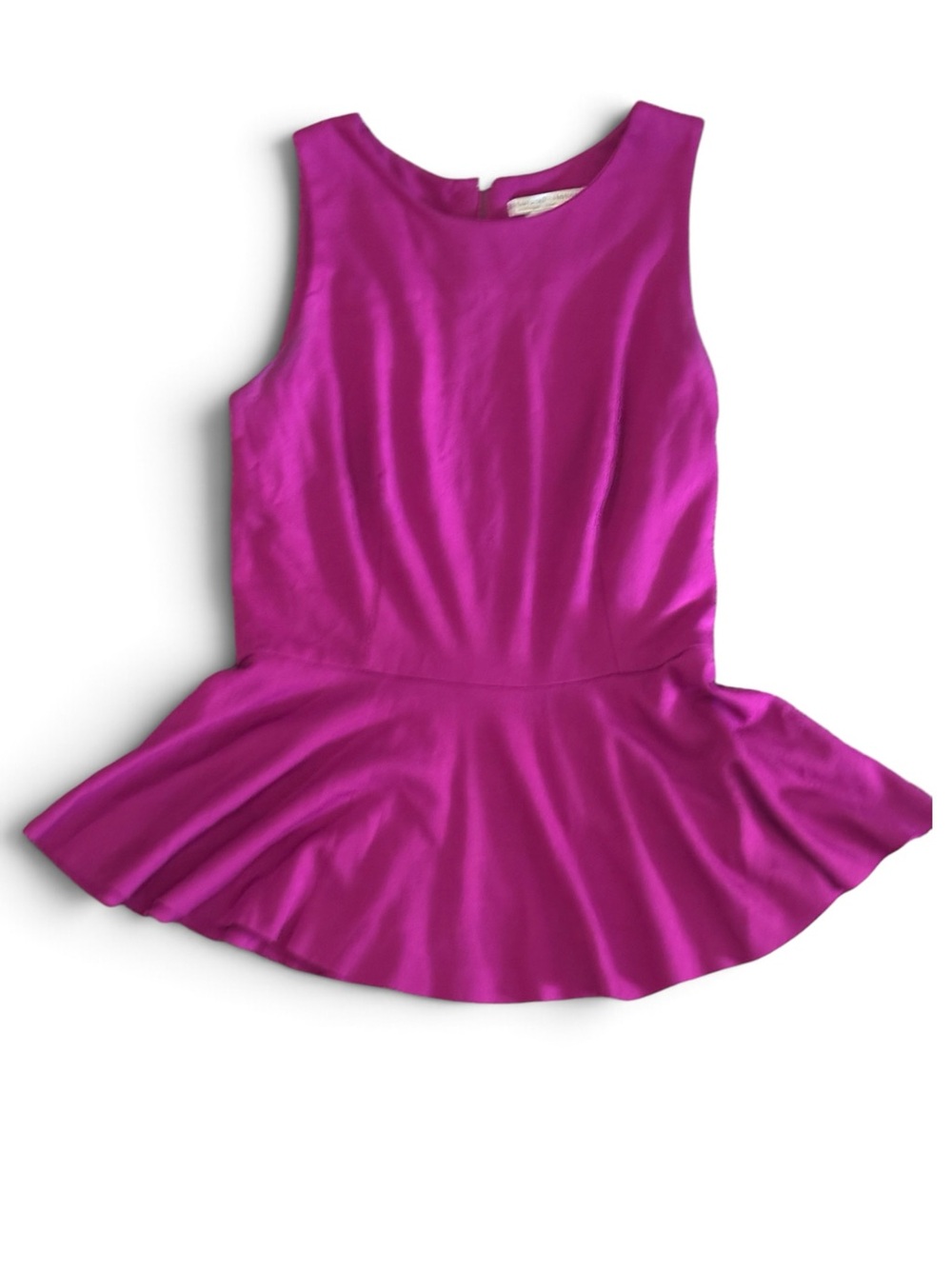 Alberto Makali Fuchsia Peplum Top Size 4 Sleeveless Career Party Cocktail Blouse